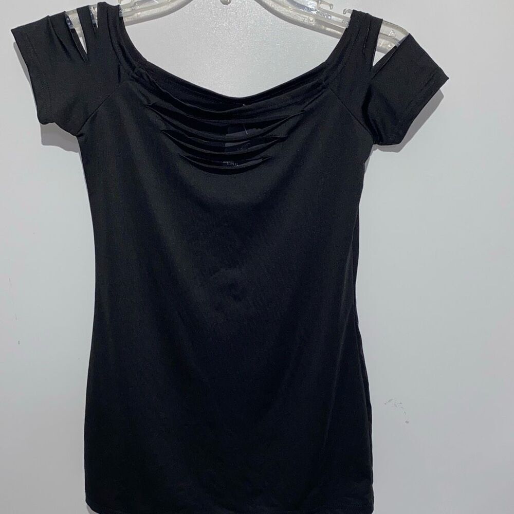 2-Me Meixi Fashion Women's Black Cold‎ Shoulder Cut Out Mini Dress Medium NWT